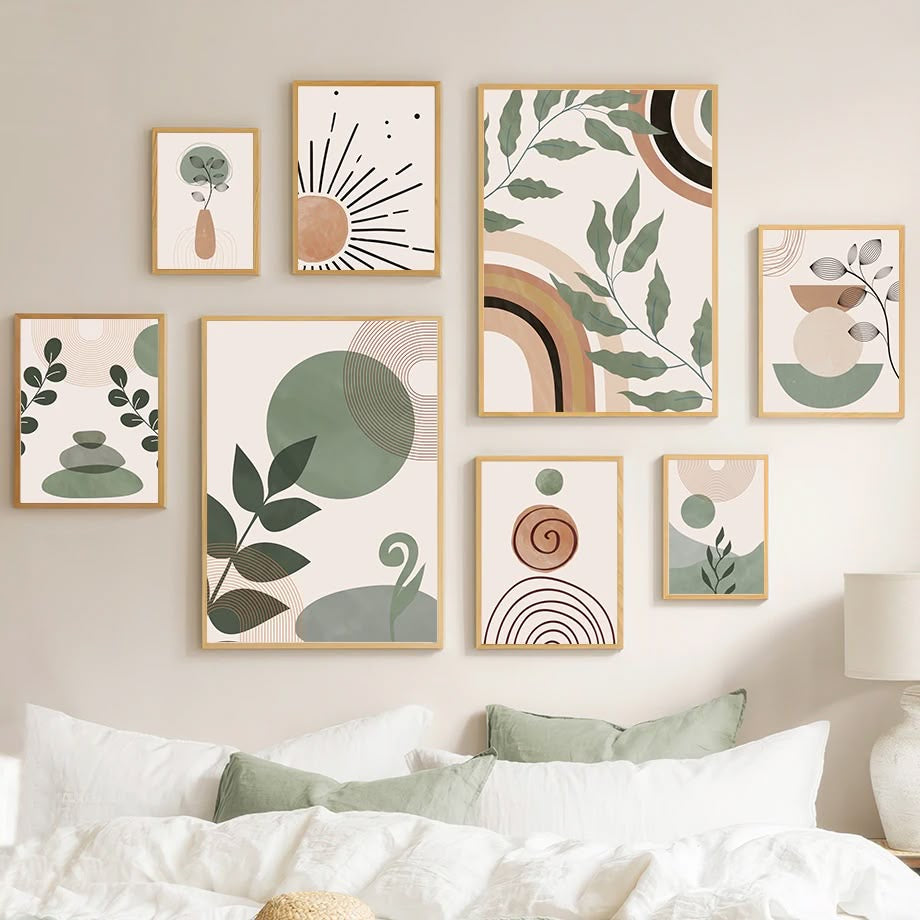 Nature Inspirational Wall Art8 - Piece Set - Positive Quotes and Playful Designs