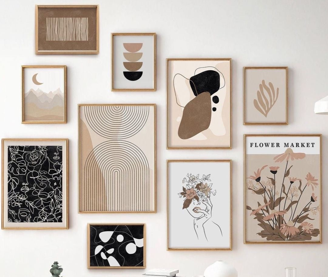 Vibrant 10 Pieces Wall Art frames set decor for Home & Office