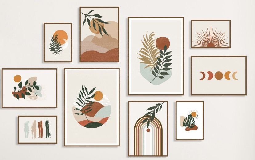 Nature Inspirational Wall Art10- Piece Set - Positive Quotes and Playful Designs