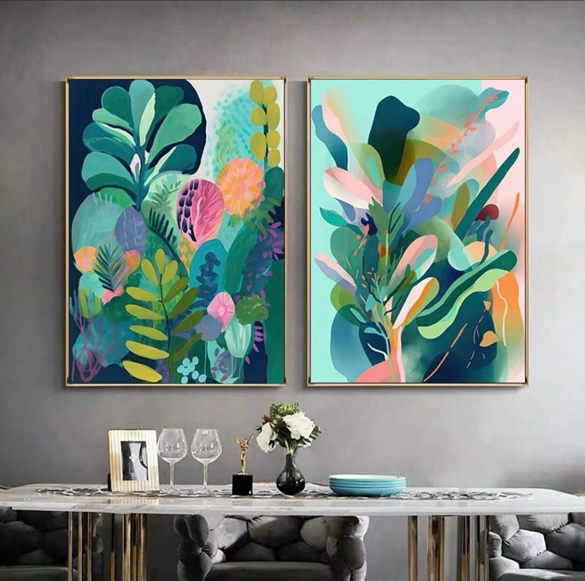 Flowers 2-Piece Wall Art Set