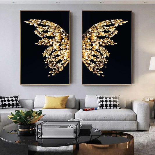 Black Butterfly Wall frames 2-Piece Wall Art Set