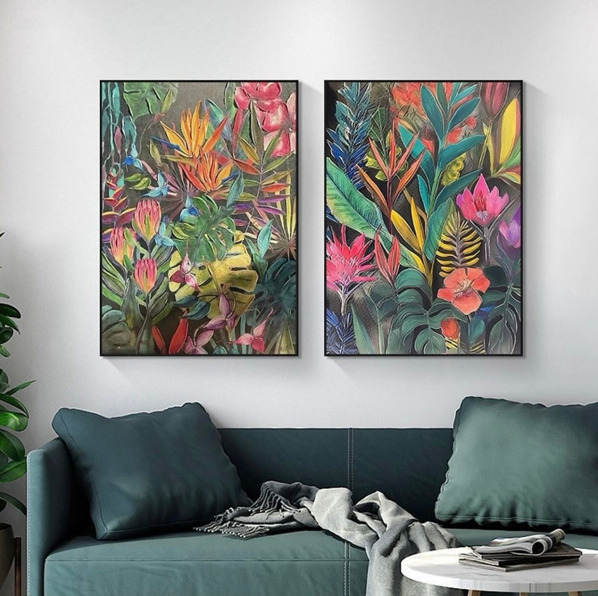 Flowers 2-Piece Wall Art Set