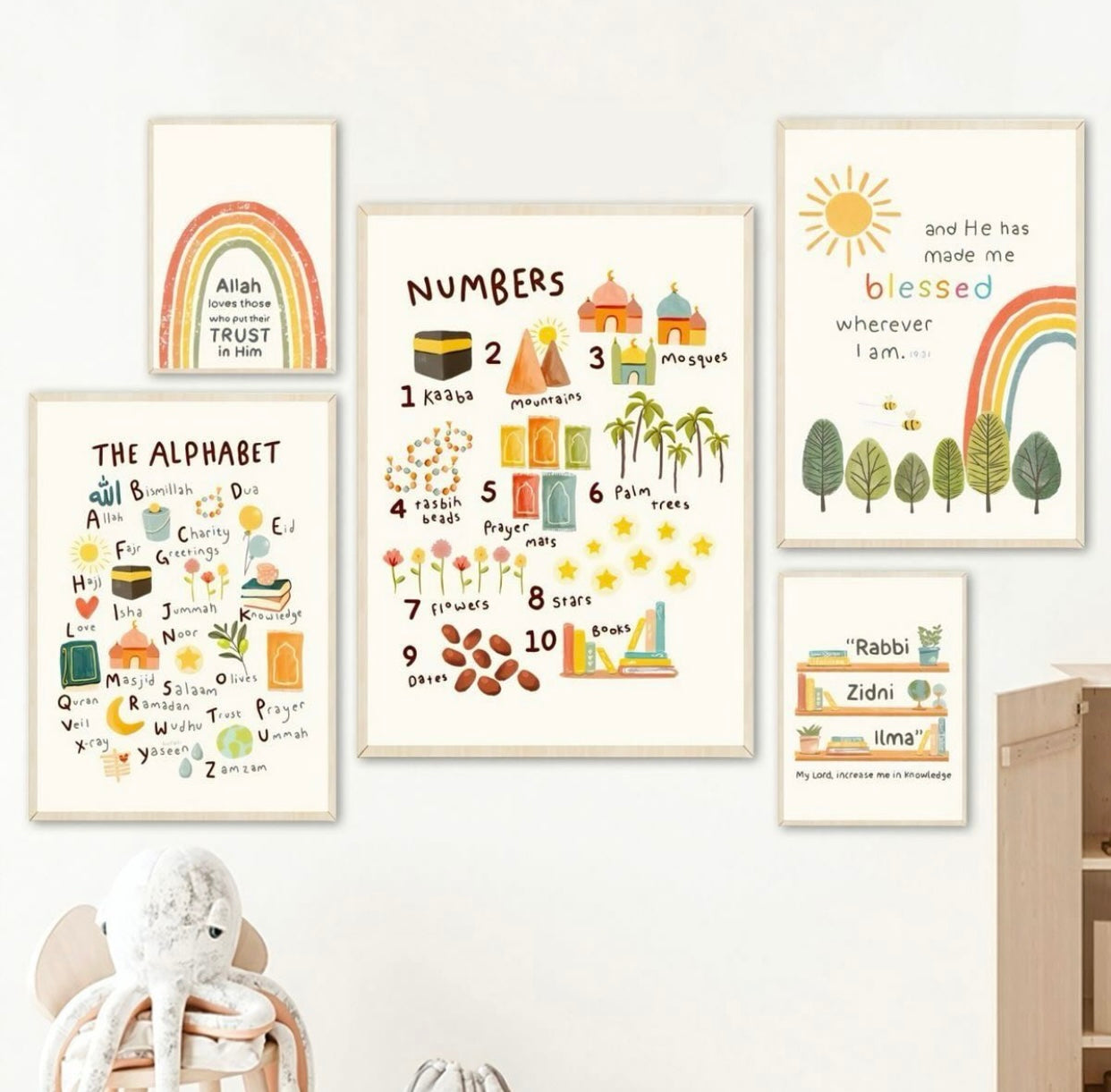5 Piece kids Room frames
