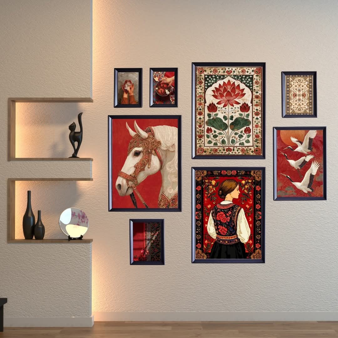 Elegant 8-Piece Islamic Wall Frame Set