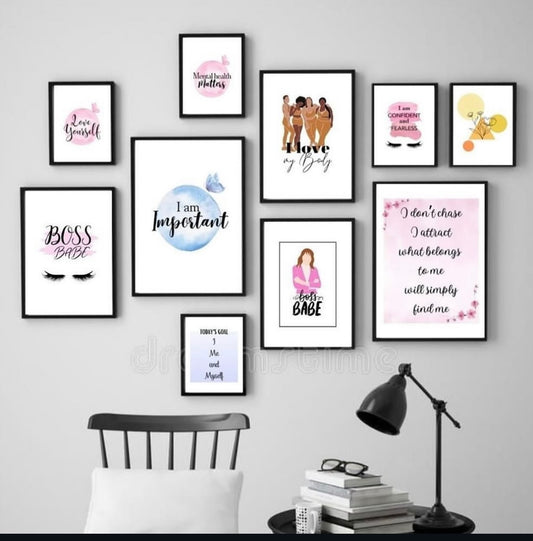 Empowering Wall Art 10-Piece Set-Inspirational Quotes Designs