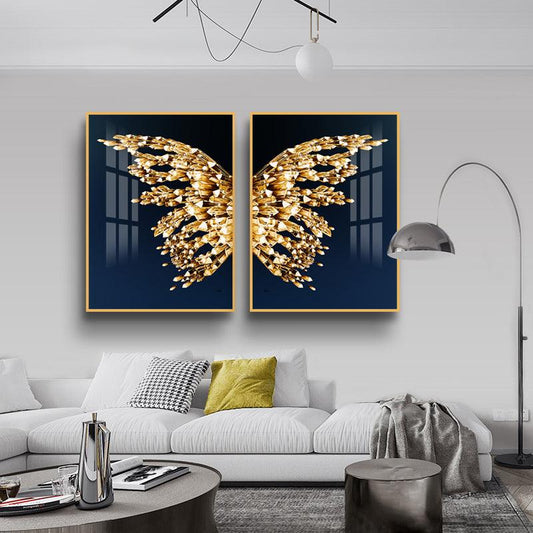 Blue Butterfly Wall frames 2-Piece Wall Art Set