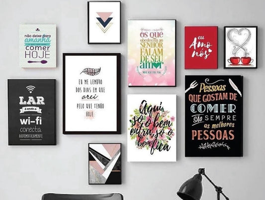 Multilingual Inspirational Wall 10-Piece ArtSet - Home and Love Quotes